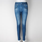 Sexy Women Velvet Legging Jeans Blue Black Leggings Ladies Jeggins with Real Pockets Denim Skinny Legging Pants