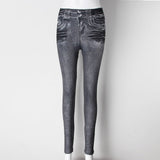 Sexy Women Velvet Legging Jeans Blue Black Leggings Ladies Jeggins with Real Pockets Denim Skinny Legging Pants