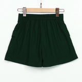 High Waist Pocket Summer Short Pants Women Loose Elastic Waist Short All-match Solid Soft Cotton Casual Short Femme Bottom