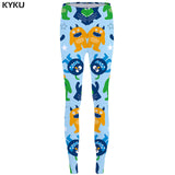 KYKU Skull Leggings Feather 3d pants Punk Stretch Pants Gothic Sexy Leggings  High Waist  Print Legging Women Jeggins Ladies