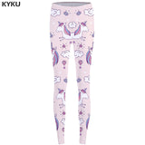 KYKU Skull Leggings Feather 3d pants Punk Stretch Pants Gothic Sexy Leggings  High Waist  Print Legging Women Jeggins Ladies