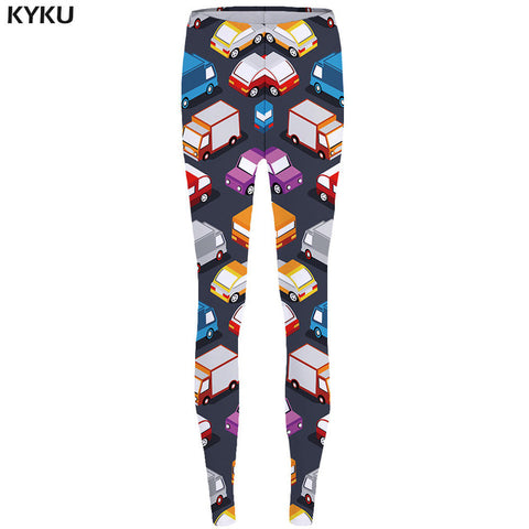 KYKU Skull Leggings Feather 3d pants Punk Stretch Pants Gothic Sexy Leggings  High Waist  Print Legging Women Jeggins Ladies