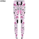 KYKU Unicorn Leggings Flower 3d pants Pink Sexy Leggings  High Waist  leggins  Trousers Women Jeggins Funky Fitness Elastic New