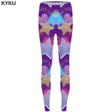 KYKU Unicorn Leggings Flower 3d pants Pink Sexy Leggings  High Waist  leggins  Trousers Women Jeggins Funky Fitness Elastic New