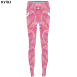 KYKU Unicorn Leggings Flower 3d pants Pink Sexy Leggings  High Waist  leggins  Trousers Women Jeggins Funky Fitness Elastic New