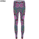KYKU Unicorn Leggings Flower 3d pants Pink Sexy Leggings  High Waist  leggins  Trousers Women Jeggins Funky Fitness Elastic New