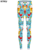 KYKU Unicorn Leggings Flower 3d pants Pink Sexy Leggings  High Waist  leggins  Trousers Women Jeggins Funky Fitness Elastic New