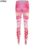 KYKU Unicorn Leggings Flower 3d pants Pink Sexy Leggings  High Waist  leggins  Trousers Women Jeggins Funky Fitness Elastic New