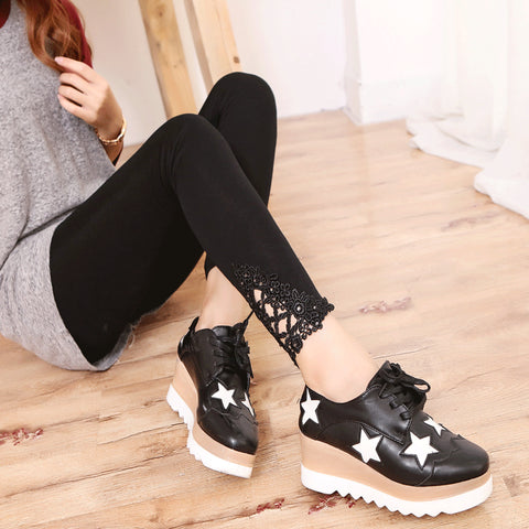 2017 New Womens Cotton Lace Crochet Leggings Hollow Out Diamond Print Flower Pencil Pants Skinny Jeggins Pantalons Mujer LG84