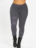 AZULINA Plus Size Galaxy Ripped Women Leggings 2018 Fitness Leggins Workout Leggings Jeggins Elastic Waist Slim Pencil Pants 5XL