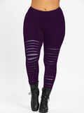 AZULINA Plus Size Galaxy Ripped Women Leggings 2018 Fitness Leggins Workout Leggings Jeggins Elastic Waist Slim Pencil Pants 5XL
