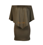 Multiple Dressing Layered Black Mini Dress