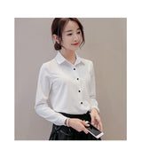 New Korean Version Women's Shirt Long-sleeved Casual Chiffon Shirt