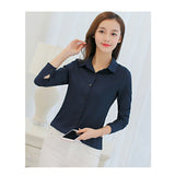 New Korean Version Women's Shirt Long-sleeved Casual Chiffon Shirt