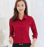 New Korean Version Women's Shirt Long-sleeved Casual Chiffon Shirt