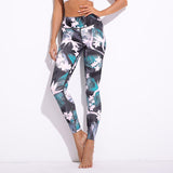 W-Yunna 2018 Spring And Autumn New Flower Print Slim High Waist Leggings Sweat-Absorbent Breathable Women Workout Legging Jeggin