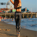 HEY.JOE New leggings Fitness Streamer Digital Printing Black Leggins Ladies Workout Skinny Pants jeggins Sexy Hip Slim Leggins