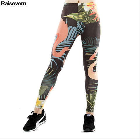 Flamingos Leggings Women Ankle Length High Waist Legging Sexy Hip Push Up Pants Sportswear 3D Leggins Workout Legins Jeggins